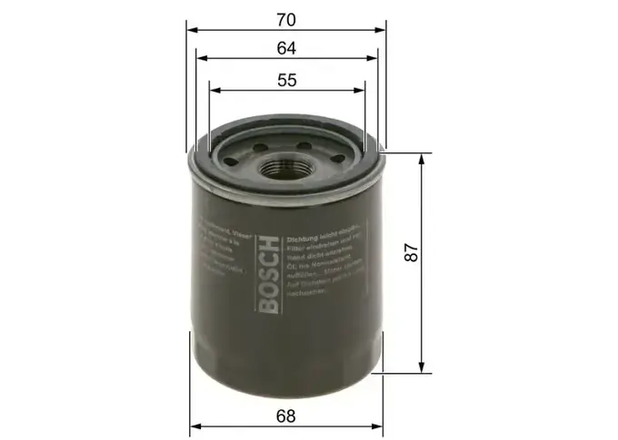 BOSCH 09864B7063 Fiat Egea Yağ Filtresi